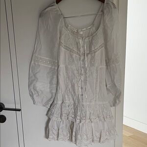 LoveShackFancy White Lace Trim Blouse